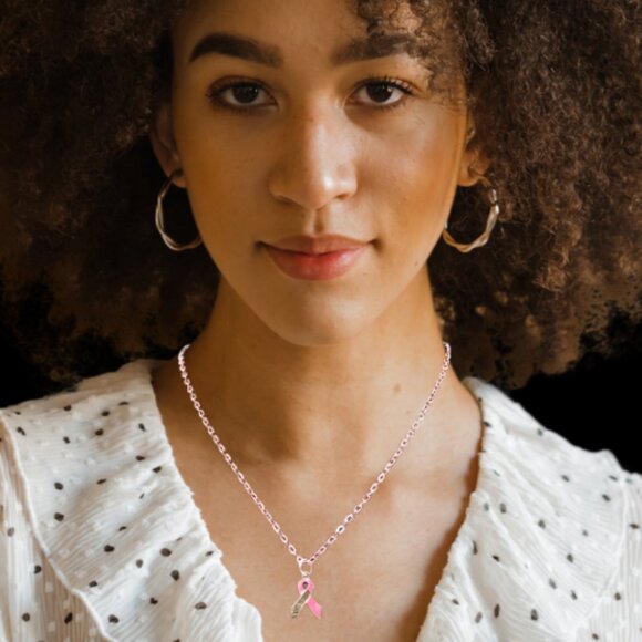 Pink Ribbon Cancer Survivor Necklace - Picture 1 of 6